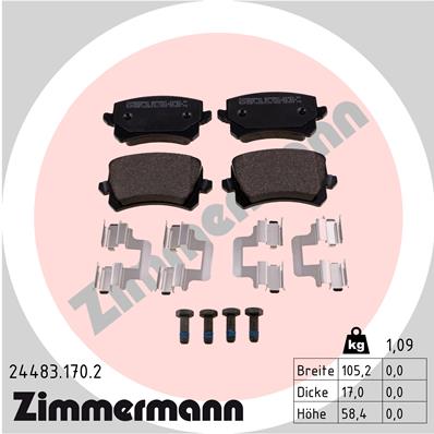 Placute frana ZIMMERMANN 24483.170.2