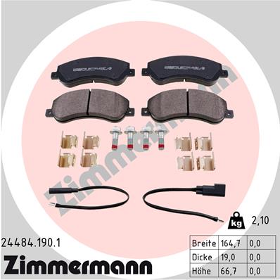 Placute frana ZIMMERMANN 24484.190.1