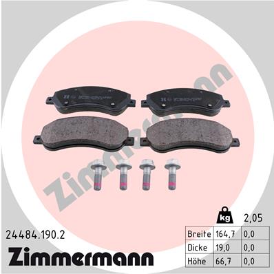 Placute frana ZIMMERMANN 24484.190.2