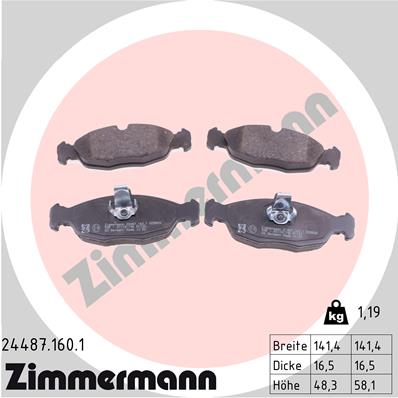 Placute frana ZIMMERMANN 24487.160.1