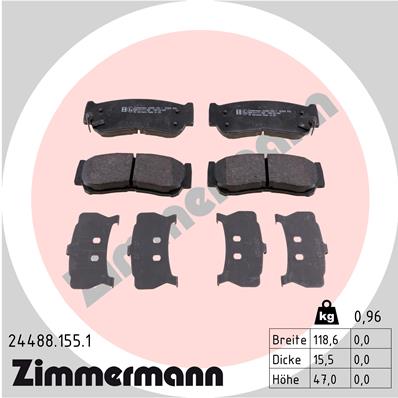 Placute frana ZIMMERMANN 24488.155.1