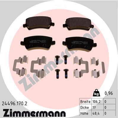 Placute frana ZIMMERMANN 24496.170.2