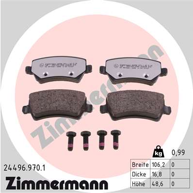 Placute frana ZIMMERMANN 24496.970.1