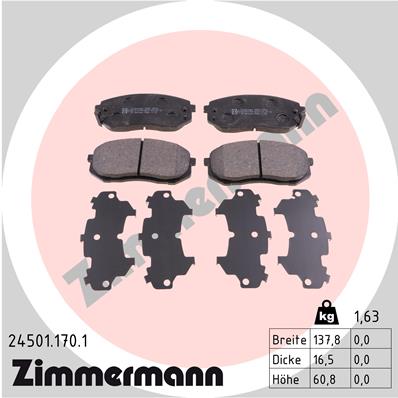 Placute frana ZIMMERMANN 24501.170.1
