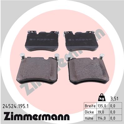 Placute frana ZIMMERMANN 24524.195.1