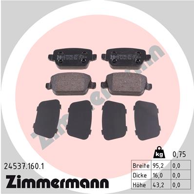 Placute frana ZIMMERMANN 24537.160.1