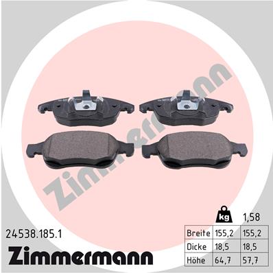 Placute frana ZIMMERMANN 24538.185.1