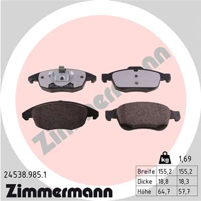 Placute frana ZIMMERMANN 24538.985.1