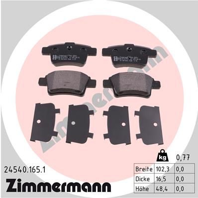 Placute frana ZIMMERMANN 24540.165.1