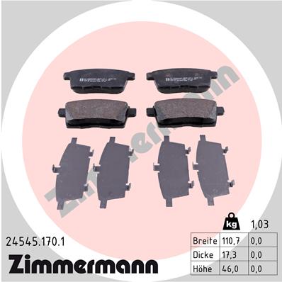 Placute frana ZIMMERMANN 24545.170.1