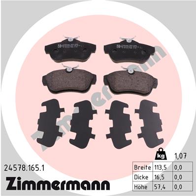 Placute frana ZIMMERMANN 24578.165.1