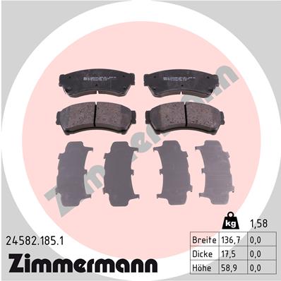 Placute frana ZIMMERMANN 24582.185.1