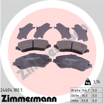 Placute frana ZIMMERMANN 24604.180.1
