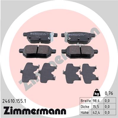Placute frana ZIMMERMANN 24610.155.1