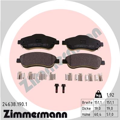 Placute frana ZIMMERMANN 24638.190.1