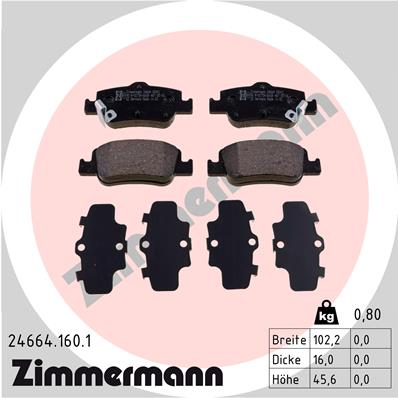Placute frana ZIMMERMANN 24664.160.1