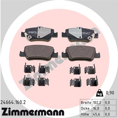 Placute frana ZIMMERMANN 24664.160.2
