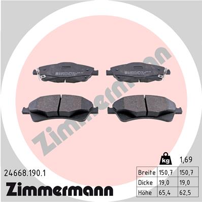 Placute frana ZIMMERMANN 24668.190.1