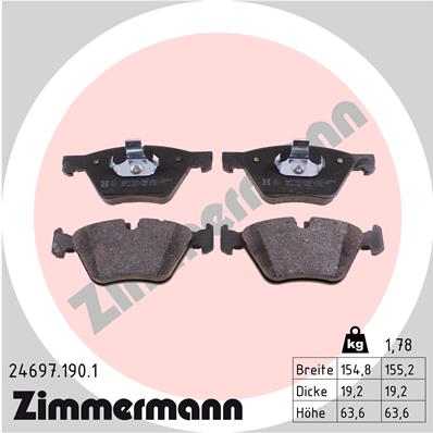 Placute frana ZIMMERMANN 24697.190.1