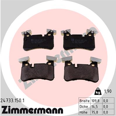 Placute frana ZIMMERMANN 24733.150.1
