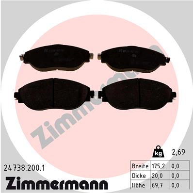 Placute frana ZIMMERMANN 24738.200.1