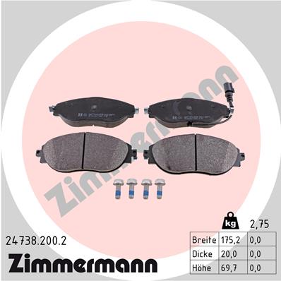 Placute frana ZIMMERMANN 24738.200.2