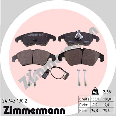 Placute frana ZIMMERMANN 24743.190.2