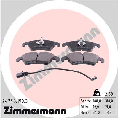 Placute frana ZIMMERMANN 24743.190.3