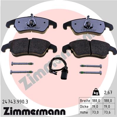 Placute frana ZIMMERMANN 24743.990.3