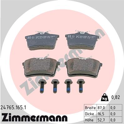Placute frana ZIMMERMANN 24765.165.1