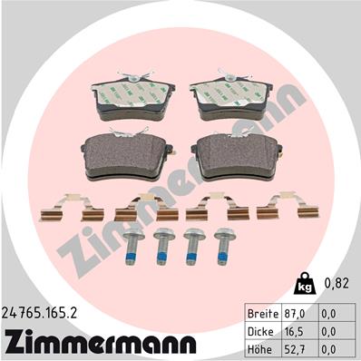 Placute frana ZIMMERMANN 24765.165.2