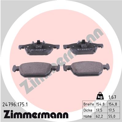 Placute frana ZIMMERMANN 24796.175.1