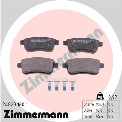 Placute frana ZIMMERMANN 24820.160.1