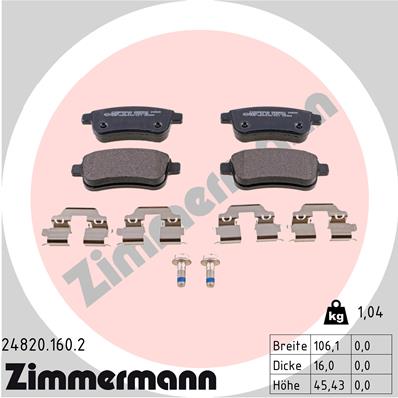 Placute frana ZIMMERMANN 24820.160.2