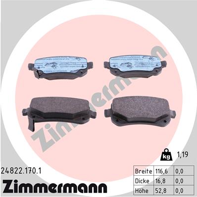 Placute frana ZIMMERMANN 24822.170.1