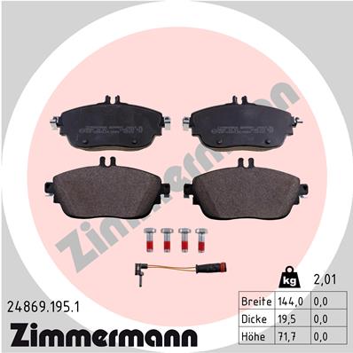 Placute frana ZIMMERMANN 24869.195.1