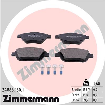 Placute frana ZIMMERMANN 24883.180.1