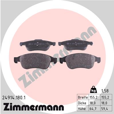 Placute frana ZIMMERMANN 24914.180.1