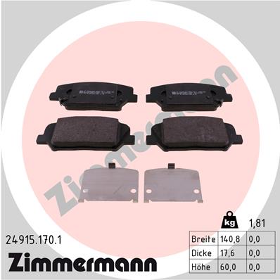 Placute frana ZIMMERMANN 24915.170.1
