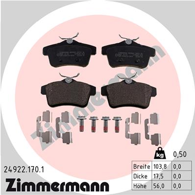 Placute frana ZIMMERMANN 24922.170.1