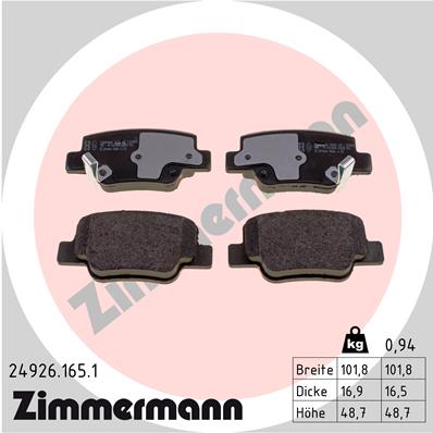 Placute frana ZIMMERMANN 24926.165.1