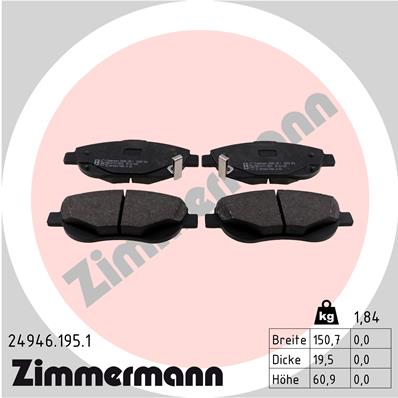Placute frana ZIMMERMANN 24946.195.1
