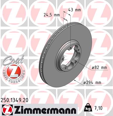 Disc frana ZIMMERMANN 250.1349.20