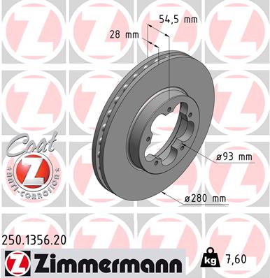 Disc frana ZIMMERMANN 250.1356.20