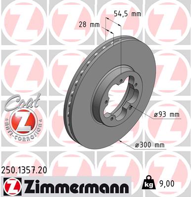 Disc frana ZIMMERMANN 250.1357.20