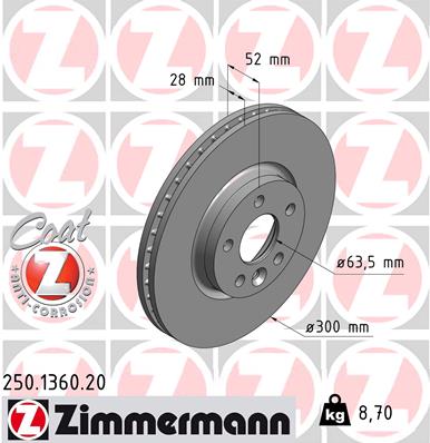Disc frana ZIMMERMANN 250.1360.20