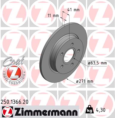 Disc frana ZIMMERMANN 250.1366.20