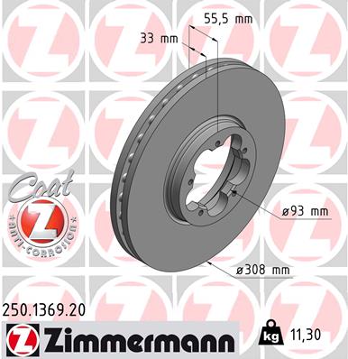 Disc frana ZIMMERMANN 250.1369.20
