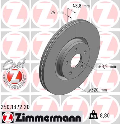 Disc frana ZIMMERMANN 250.1372.20