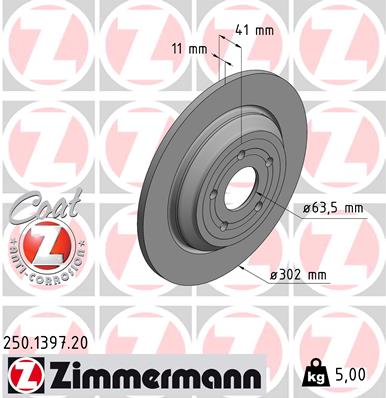 Disc frana ZIMMERMANN 250.1397.20